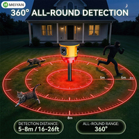 Sirène d'alarme solaire à détecteur de mouvement PIR 360° 120 dB, lumière stroboscopique extérieure étanche, alerte de sécurité, vente en gros