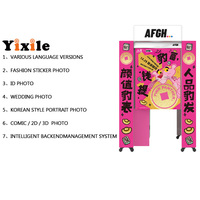 Mesin bot foto Yixile, mesin koin Stan foto kustom dengan Printer dan kamera HD