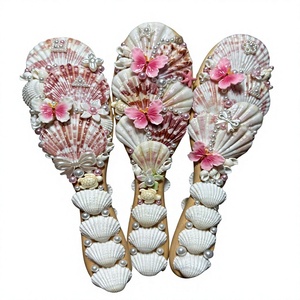 Vietnam Handmade Seashell Hand Mirror Natural Shell Material with Glass for Makeup Vanity Wedding <b>Gifts</b> and Boutique Decor - Product Image 3