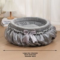 Lit pour chat et chien, nid douillet de princesse avec bordure en dentelle, respirant et chaud, lavable en machine, design adorable, utilisation toute saison