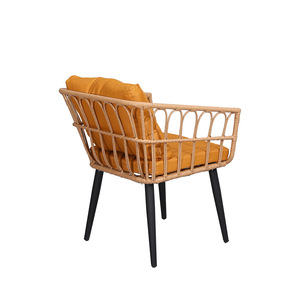 Tùy chỉnh sân PE mây Bàn và ghế hiện đại ngoài trời wrought sắt vườn bảng bền kim loại PE mây Ghế bộ - Product Image 3