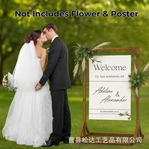 Soporte creativo de madera para letreros de bienvenida, plantilla de diseño de póster de madera maciza, soporte para letreros de bienvenida de boda, expositor para fiestas - Product Image 2