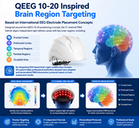 Équipement de bien-être cérébral par neurofeedback 810nm+1070nm avec 21 zones de contrôle indépendantes, casque de photobiomodulation