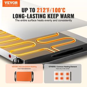 DB Wholesale Stainless Steel Electric Warming <b>Tray</b> <b>Buffet</b> Food W/ Temperature Control for Tabletop Food Displays - Product Image 2