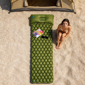 Portable Inflatable Camping Sleeping Mat Lightweight Backpacking Air <b>Pad</b> with Pillow for Outdoor Hiking Travel Beach - Product Image 2