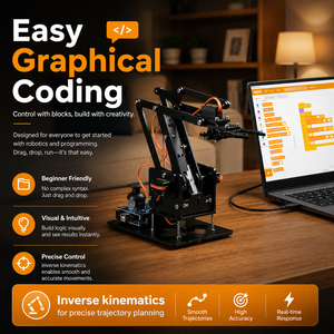 Kit de <span class=keywords><strong>bras</strong></span> robotique 4DOF Zetok STEM Factory Direct DIY - <span class=keywords><strong>Bras</strong></span> robotique éducatif avec panneau de contrôle pour ESP8266, pour les enfants de 8 ans et plus - Product Image 4