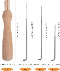 Aiguille à feutrer de haute qualité avec manche en bois, kit d'aiguilles à feutrer en laine, outils d'aiguilles à feutrer faits à la main - Product Image 2
