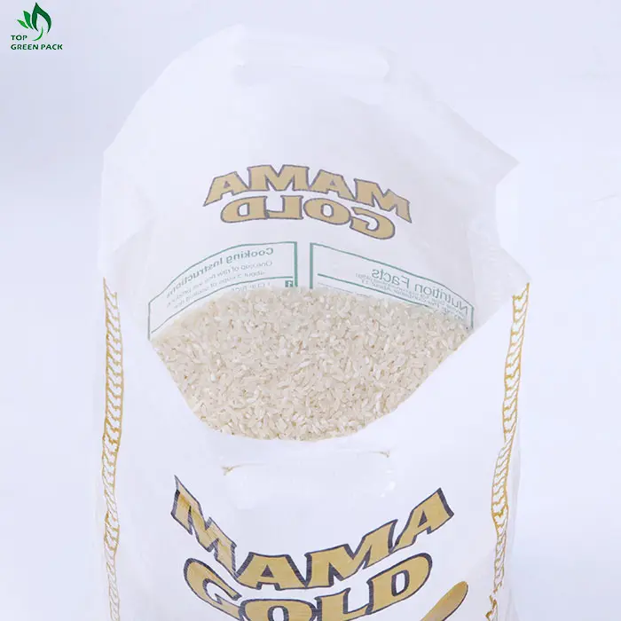 Kunststoff thailändisch philippinisch japanisch bedruckt 50 kg große Reis-PP-Gewebebeutel 25 kg 10 kg Bopp