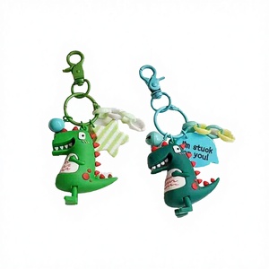 Porte-clés pendentif personnalisé en caoutchouc 3D motif crocodile et hérisson, écologique, non toxique, durable, avec mousqueton en alliage de zinc, impression typographique - Product Image 3