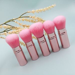 Pinceau à poudre télescopique rétractable en or rose, marque privée, pour le visage, outils cosmétiques de maquillage, mini pinceaux à blush individuels, vente en gros - Product Image 3