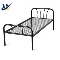 Lit simple en métal moderne et simple, mobilier pour dortoir scolaire, lit à cadre en acier, lit simple pour adultes pour hôtels (Amérique, Canada)