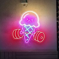 Enseigne néon LED personnalisée pour dropshipping de crèmes glacées, luminaires muraux pour décoration murale de magasin de desserts, bar, cuisine