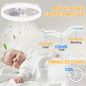 White 5-Blade <b>Ceiling</b> Fan with <b>LED</b> <b>Light</b>, Features a <30dB Quiet DC Motor, <b>Flush</b> <b>Mount</b>, 6-Speed & Dimmable, Remote/APP Control - Product Image 5