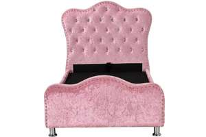 Principessa delle ragazze Rosa di <span class=keywords><strong>Velluto</strong></span> Schiacciato <span class=keywords><strong>Singolo</strong></span> di Stoccaggio Telaio del <span class=keywords><strong>Letto</strong></span> <span class=keywords><strong>Letto</strong></span> In Tessuto di base Tappezzeria <span class=keywords><strong>Letto</strong></span> - Product Image 3