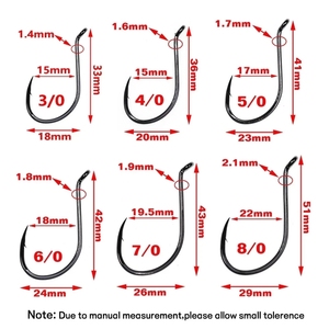 High-carbon Steel Octopus Beak <strong>Hook</strong> <strong>Black</strong> Nickel Offset Fish <strong>Hooks</strong> Strong Saltwater Fishing <strong>Hook</strong> 3/0 4/0 5/0 6/0 7/0 8/0 - Product Image 2