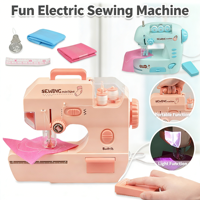 Machine à coudre électrique Yuglow pour enfants, mini jouet d'imitation d'appareil ménager pour filles, idéal pour la maternelle et l'interaction parent-enfant