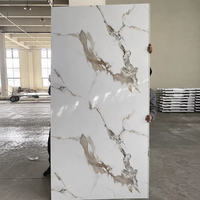 Panel Dinding Marmer PVC UV Plastik Buatan 3mm Harga Pabrik MOQ Rendah, Lembaran Dekoratif, Papan Interior, Pelapis Latar Belakang TV
