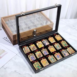 Thangka Storage Box Rectangular Wooden <b>Display</b> <b>Case</b> With Lid For Dust Protection Desktop Use 6 Layer Organizing Box - Product Image 3