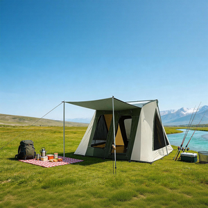 Tente de camping en toile robuste pour <span class=keywords><strong>2</strong></span>/4/6/8 personnes avec structure en acier galvanisé et sol en vinyle soudé pour le glamping familial - Product Image 3