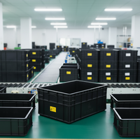 Schwarze ESD-Zirkulation sbox Anti statische Leiterplatte verpackung Aufbewahrung komponenten behälter Kunststoff-ESD-Box 600*400*255mm ESD-Box