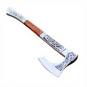 Thewizcrafts Hache de fendage personnalisée 19,5 pouces en acier D2, Tomahawk avec manche en bois de rose et étui en cuir, pour la chasse, le camping, cadeau pour papa - Product Image 2