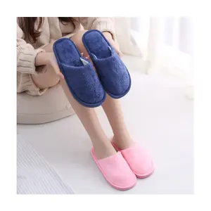 Fabriek Directe Verkoop Pantuflas 5 Sterren Fluwelen Slippers Vrouwen Hotel/Spa Gast Slippers Voor Hotel/Spa/Spa/ Indoor