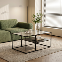 Table basse moderne en acier, table d'appoint mobile et imbriquée avec rangement pour canapé, salon, petite table à café, directement de l'usine