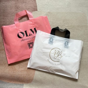 Borsa personalizzata <span class=keywords><strong>con</strong></span> Logo personalizzato del marchio Boutique borsa di ringraziamento per imballaggio <span class=keywords><strong>con</strong></span> manico in plastica - Product Image 2