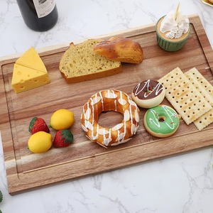 Almacén de EE. UU., plato de madera RTS, Tabla grande para cortar verduras de madera de acacia y nogal, bandeja para servir queso, tabla larga para queso de nogal - Product Image 4