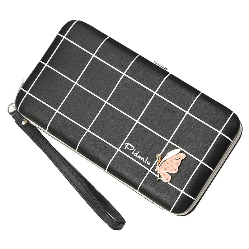 新しいスタイルの高級女性財布ファッションPuレザー財布レディガールズロングカードホルダーコインシルバーメタリック財布