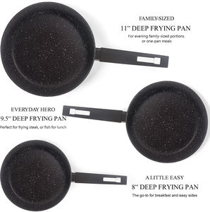 Ustensiles de cuisine Poêle à frire profonde en aluminium antiadhésif avec poêles et <span class=keywords><strong>casseroles</strong></span> en métal au fini marbre avec poignée <span class=keywords><strong>amovible</strong></span> Ensembles de poêles à frire - Product Image 6