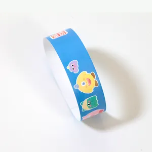 Pulseira de papel estampada barata, por atacado barata personalizada inkjet printable tag descartável à prova d' água