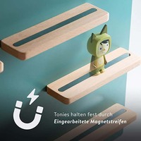 Étagère murale en bois massif moderne sur mesure à 5 niveaux pour accrocher Toniebox et Tonies