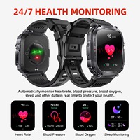 S320B 2,02 pulgadas HD pantalla cuadrada grande Fitness Tracker Smartwatch más nuevo Android reloj deportivo al aire libre con linterna 3ATM profundo
