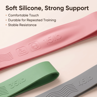 Bandes de Résistance en Silicone Écologiques 15-45LB – Bandes d'Exercice Robustes pour le Rehaussement des Fessiers, l'Entraînement Musculaire et la Santé Corporelle