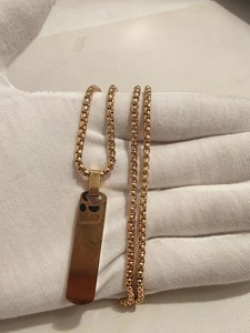 Gioielli in Offerta, Semplice Ciondolo in Acciaio Inossidabile, Collana Geometrica Rettangolare Tridimensionale, <span class=keywords><strong>Accessori</strong></span> Moda <span class=keywords><strong>Uomo</strong></span> - Product Image 5