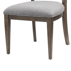OE HOME Koa Ensemble de 2 chaises de salle à manger latérales convertibles de 26 pouces, gris polyester, brun bois flotté - Product Image 6