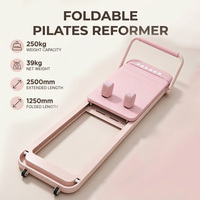 Machine de Pilates pliable en alliage d'aluminium avec logo personnalisé, pour usage domestique, légère et portable, lit de Pilates à rail silencieux, MOQ 1