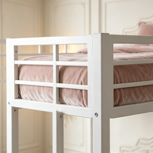 <span class=keywords><strong>Cama</strong></span> Alta Nórdica Moderna de Hierro para Dormitorio Escolar, Personalizable, Individual/Doble, Negra/Blanca, para Apartamento/Hotel - Product Image 3