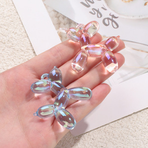 Acrylic <b>Balloon</b> Dog Pendant <b>Small</b> DIY Jewelry Accessory Phone Chain Keychain Decoration Colorful UV Coated - Product Image 3