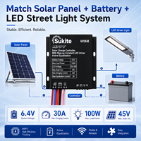 Contrôleur solaire MPPT Boost 64100 6.4V100W30A de Sukite pour éclairage public à énergie solaire avec capteur pour projet d'éclairage de rue