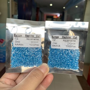 Wuzhou-Corte ovalado resistente al calor de alta calidad, 2x3mm, 3x5mm, aguamarina, Topacio Azul, Circonia cúbica, piedra suelta, ajuste de cera - Product Image 5