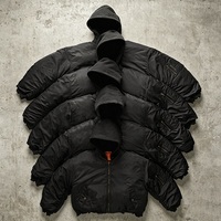 Fabricants OEM de vêtements streetwear, vestes varsity en nylon surdimensionnées à fermeture éclair personnalisées, vestes bomber pour hommes