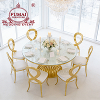 Chaise de salle à manger en acier inoxydable doré pour événements extérieurs, mariages, banquets