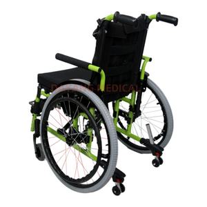 תחבורה רפואית מתקפלת חיצונית לילדים גלגל כיסא גלגלים ידני עם בלמים יד לנכים - Product Image 3