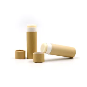 Lege Bruine Kleur Recycle Kraft Push-Up Papieren Buis Voor Deodorant/Lippenbalsem Volledig Biologisch Afbreekbaar