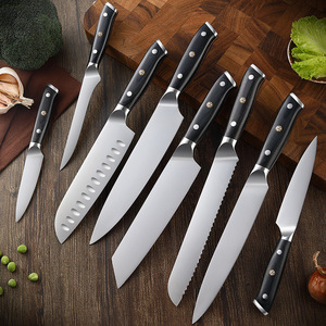 Cuchillo de Cocina Profesional de 8 Pulgadas con Hoja de Acero Inoxidable 5CR15 y Mango de Madera, Cuchillos Afilados para Frutas y Pan - Product Image 1