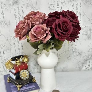 Nuova Rosa Artificiale a 7 Teste per Decorazione d'Interni, Vendita all'Ingrosso - Product Image 5