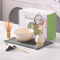 Ensemble de Matcha en Céramique Portable, Écologique et Durable, Style Japandi Minimaliste, avec Support 100 Pièces et Bol à Matcha Luobao