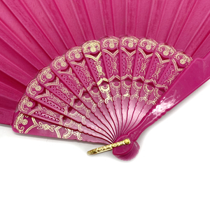 Tùy Chỉnh Trung Quốc Tay Người Quạt Cá Nhân Đám Cưới Gấp Người Quạt Làm Bằng Nhựa Tre Vải Sơn Hoa Lớn Kích Thước Nhỏ - Product Image 4